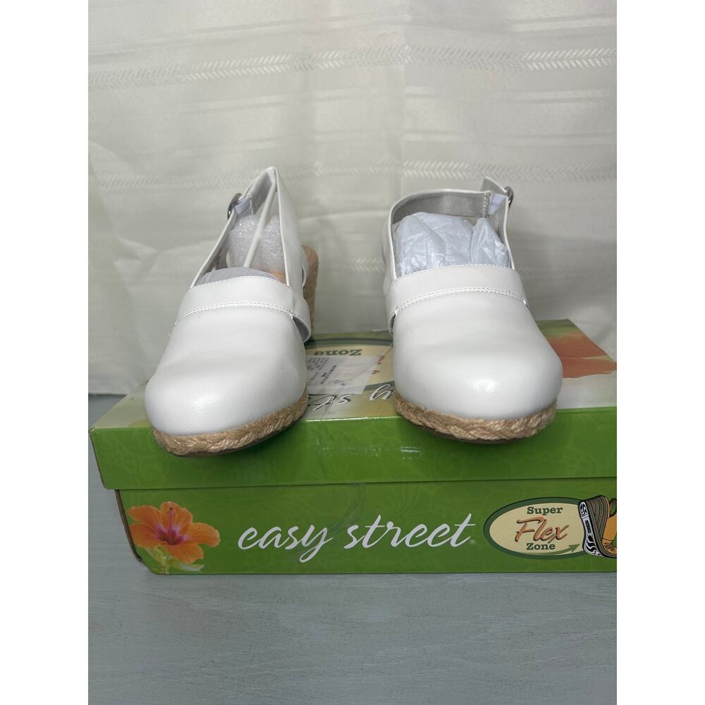 Easy Street Stargaze Espadrille Wedge Sandals White Womens Size 9M - Picture 8 of 11